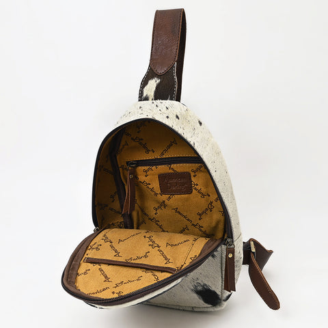 American Darling Hair-On Cowhide Hand Tooled Leather Sling Bag