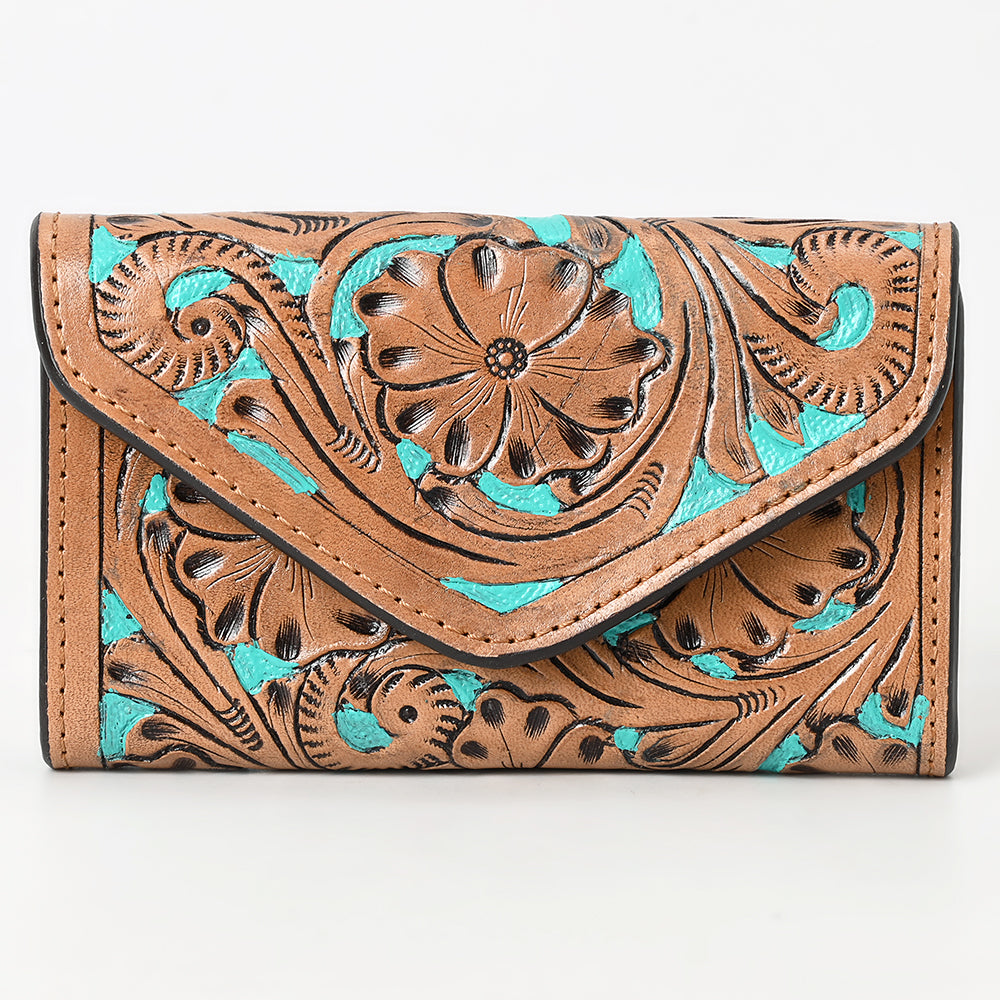 OHG161 Wallet  Hand Tooled Genuine Leather women bag western handbag purse