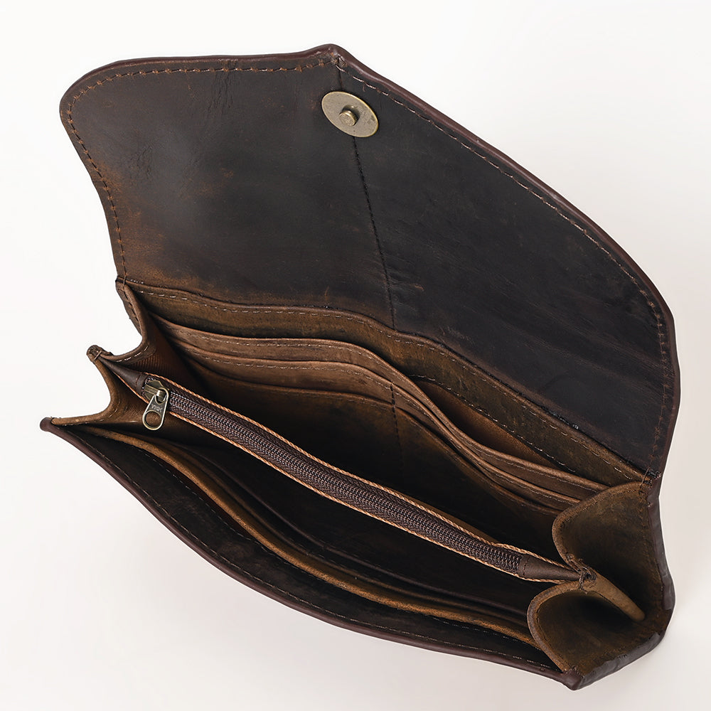 OHG165 Wallet Hand Tooled Genuine Leather women bag western Bag