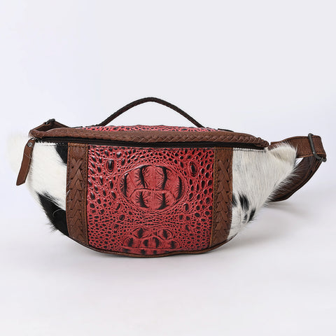 American Darling Handcrafted Western Leather Fanny Pack ï¿½ Hair-On Cowhide Genuine Leather