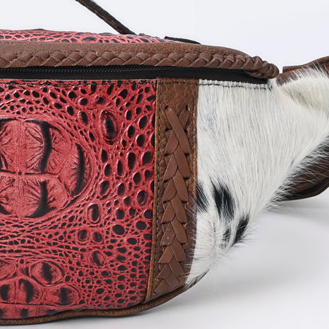 American Darling Handcrafted Western Leather Fanny Pack ï¿½ Hair-On Cowhide Genuine Leather