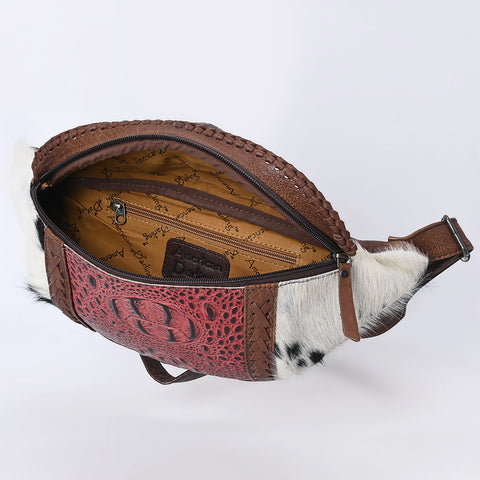 American Darling Handcrafted Western Leather Fanny Pack ï¿½ Hair-On Cowhide Genuine Leather