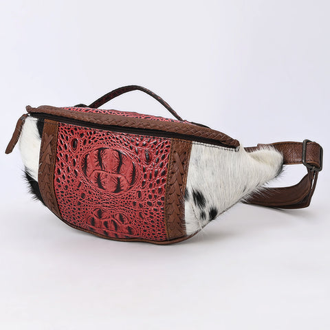 American Darling Handcrafted Western Leather Fanny Pack ï¿½ Hair-On Cowhide Genuine Leather