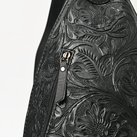 American Darling Hand-Tooled Western Leather Sling Bag | Genuine Leather Floral Carved Crossbody