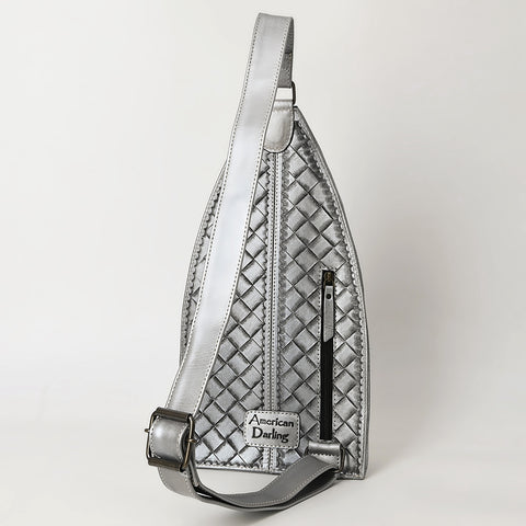 American Darling Hand-Tooled Western Leather Sling Bag | Genuine Leather Floral Carved Crossbody