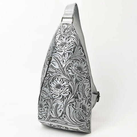 American Darling Hand-Tooled Western Leather Sling Bag | Genuine Leather Floral Carved Crossbody