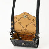 ADBG1444 Hand Tooled Leather Wallet Bag - Western Floral Mini Satchel