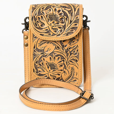 American Darling Hand Tooled Leather Cell Phone Holder ï¿½ Western Crossbody