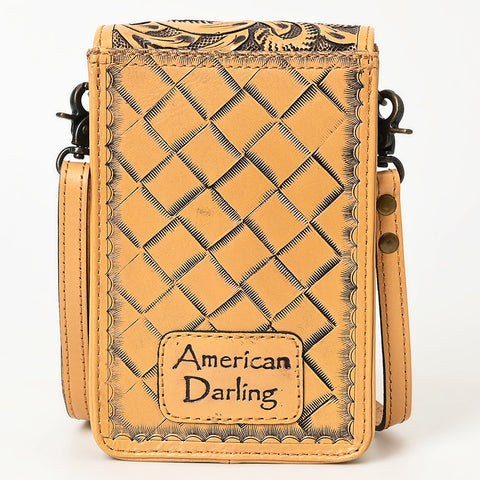 American Darling Hand Tooled Leather Cell Phone Holder ï¿½ Western Crossbody