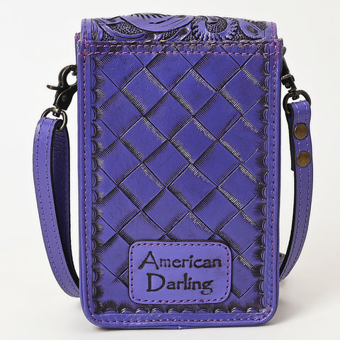 American Darling Hand Tooled Leather Cell Phone Holder ï¿½ Western Crossbody