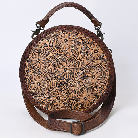 American Darling Hand Tooled Western Leather Canteen Bag ï¿½ Genuine Leather Floral Carved Crossbody