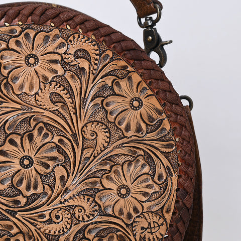 American Darling Hand Tooled Western Leather Canteen Bag ï¿½ Genuine Leather Floral Carved Crossbody