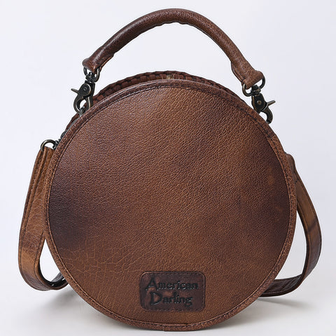 American Darling Hand Tooled Western Leather Canteen Bag ï¿½ Genuine Leather Floral Carved Crossbody