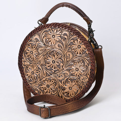 American Darling Hand Tooled Western Leather Canteen Bag ï¿½ Genuine Leather Floral Carved Crossbody