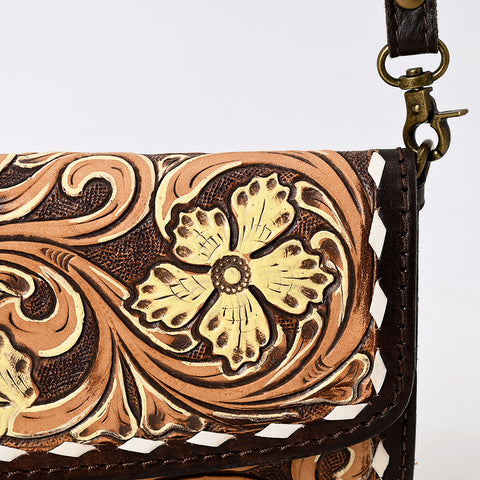 American Darling Hand Tooled Floral Carved Small Cross body Bag