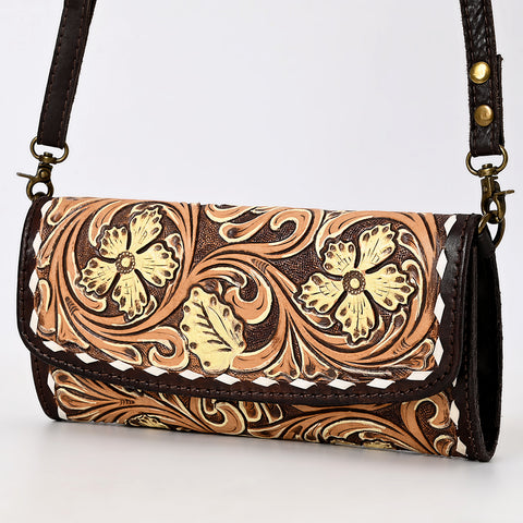 American Darling Hand Tooled Floral Carved Small Cross body Bag