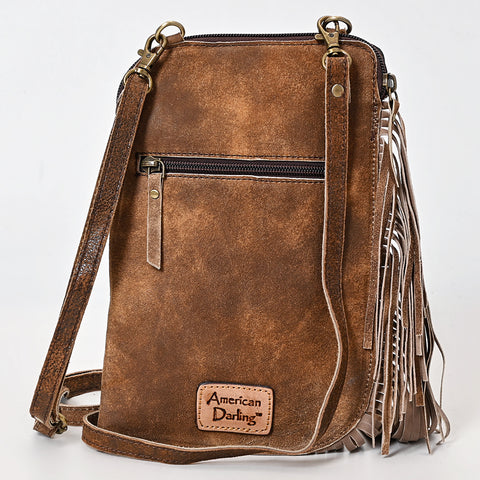 American Darling Hand Tooled Floral Carved Fringed Leather Chaps Bag