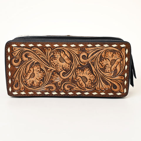 American Darling Floral Tooled Leather Cowhide Jewelry Accessory Case