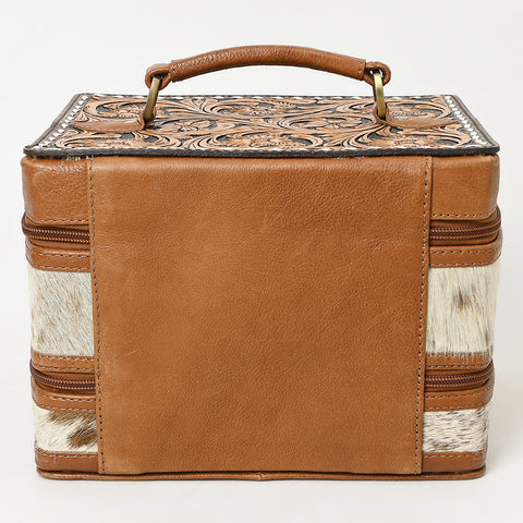 American Darling Hair-On Cowhide Floral Carved Leather Jewelry Case