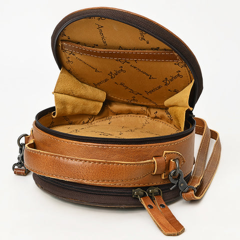 American Darling Tooled Leather Canteen Bag | Barrel Racing Western Purse