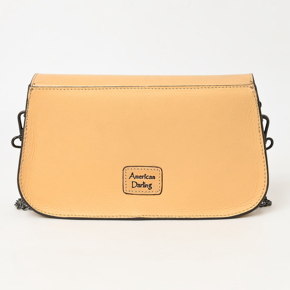 ADBGZ831 Hand-Tooled Leather Western Crossbody Bag Floral Chain Shoulder Purse