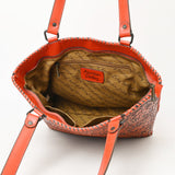 ADBGZ832 Red Hand-Tooled Leather Western Tote Bag Floral Shoulder Carryall
