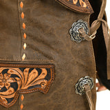 LC-ADBZ055 Genuine Leather Hand tooled Women Blazer dress jacket