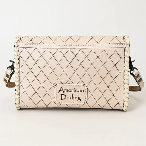 American Darling Hand Tooled Floral Leather Crossbody Bag Western Purse