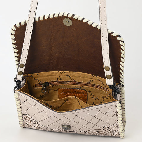 American Darling Hand Tooled Floral Leather Crossbody Bag Western Purse