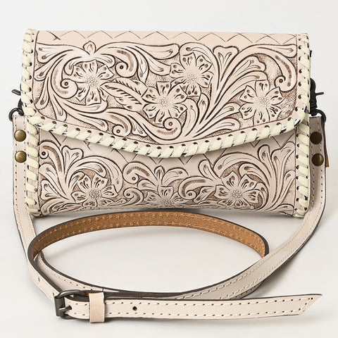 American Darling Hand Tooled Floral Leather Crossbody Bag Western Purse