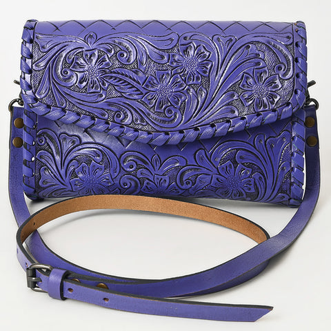 American Darling Hand Tooled Floral Leather Crossbody Bag Western Purse