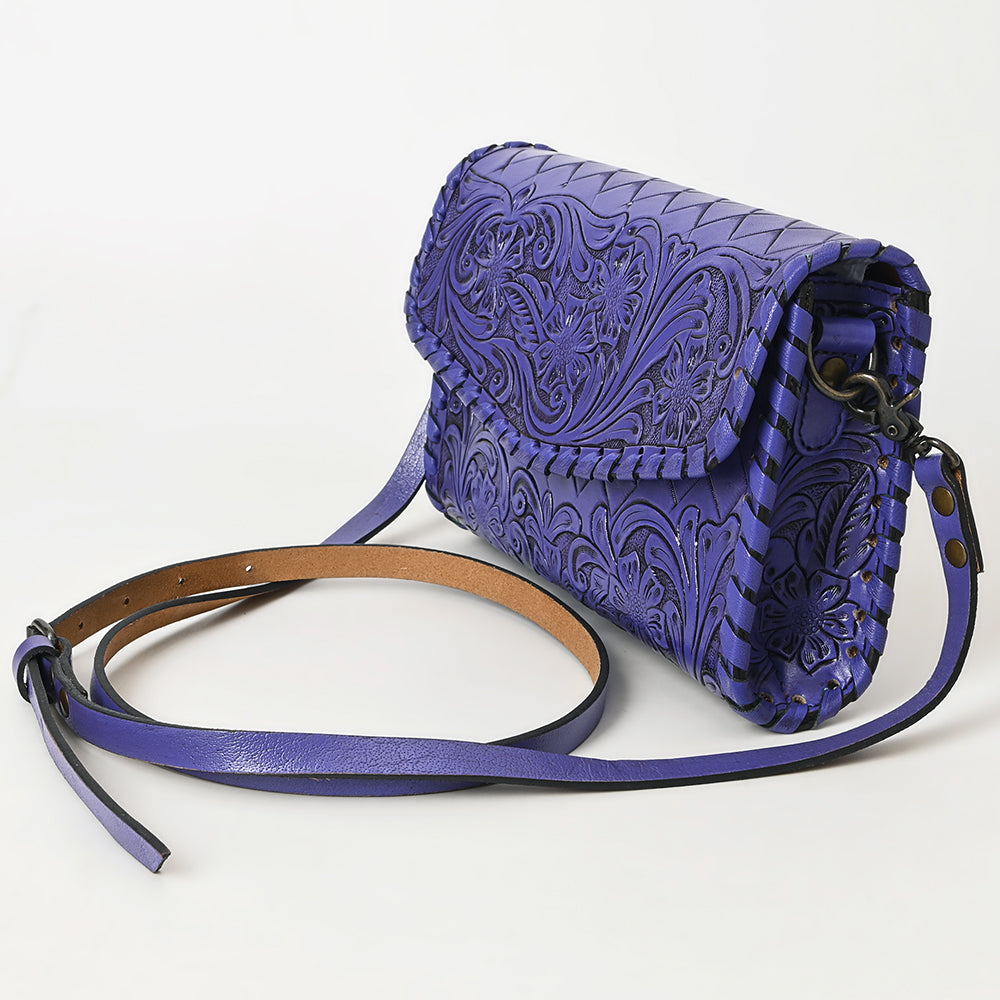 ADBG1133 Hand-Tooled Western Leather Crossbody Wallet-Genuine Cowhide Bag by American Darling