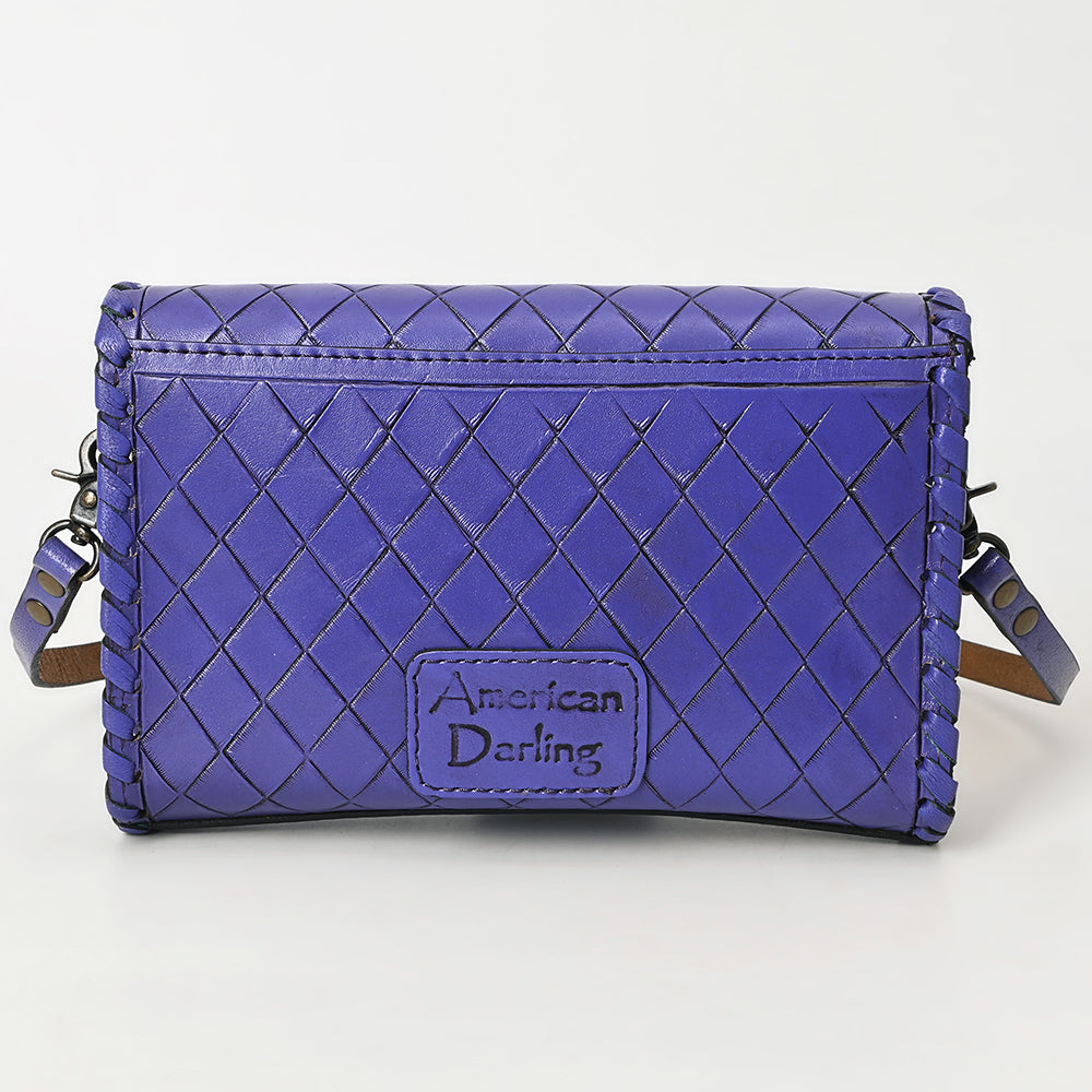 ADBG1133 Hand-Tooled Western Leather Crossbody Wallet-Genuine Cowhide Bag by American Darling