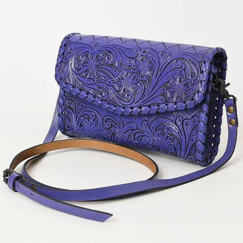 American Darling Hand Tooled Floral Leather Crossbody Bag Western Purse