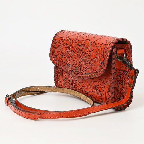 American Darling Hand Tooled Floral Leather Crossbody Bag Western Purse