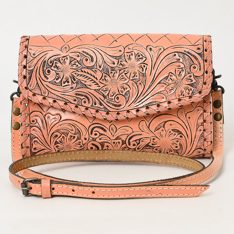 American Darling Hand Tooled Floral Leather Crossbody Bag Western Purse
