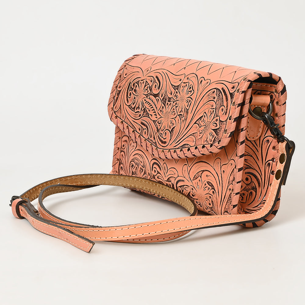 ADBG1133 Hand-Tooled Western Leather Crossbody Wallet-Genuine Cowhide Bag by American Darling