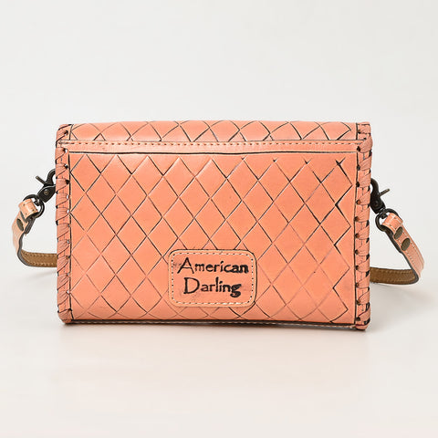 American Darling Hand Tooled Floral Leather Crossbody Bag Western Purse