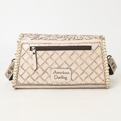 American Darling Hand Tooled Floral Leather Wallet Bag Clutch & Crossbody Handbag