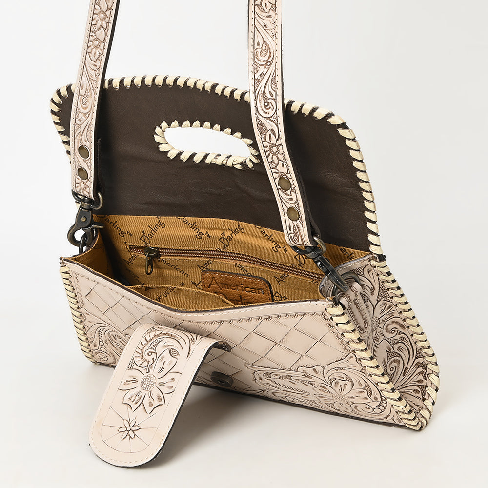 American Darling Hand Tooled Floral Leather Wallet Bag Clutch & Crossbody Handbag