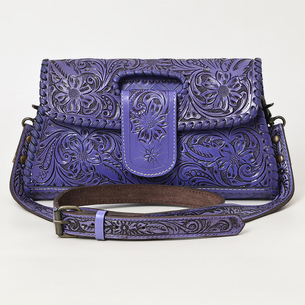 American Darling Hand Tooled Floral Leather Wallet Bag Clutch & Crossbody Handbag