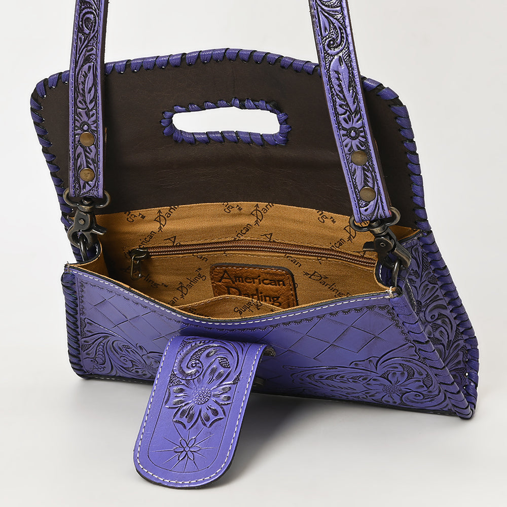 American Darling Hand Tooled Floral Leather Wallet Bag Clutch & Crossbody Handbag