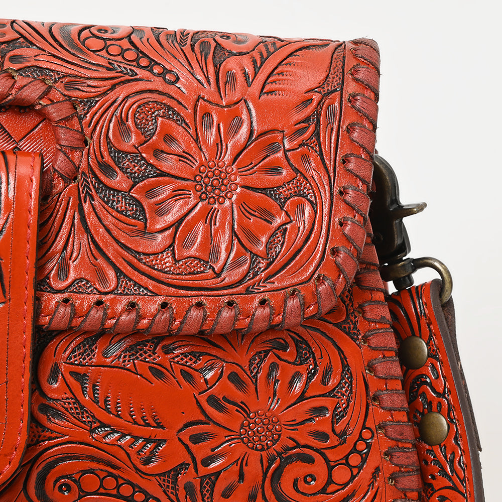 American Darling Hand Tooled Floral Leather Wallet Bag Clutch & Crossbody Handbag