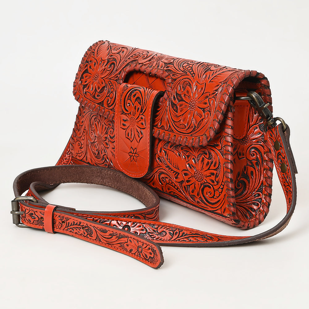 American Darling Hand Tooled Floral Leather Wallet Bag Clutch & Crossbody Handbag