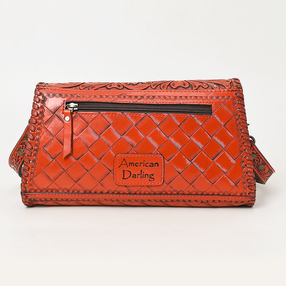 American Darling Hand Tooled Floral Leather Wallet Bag Clutch & Crossbody Handbag