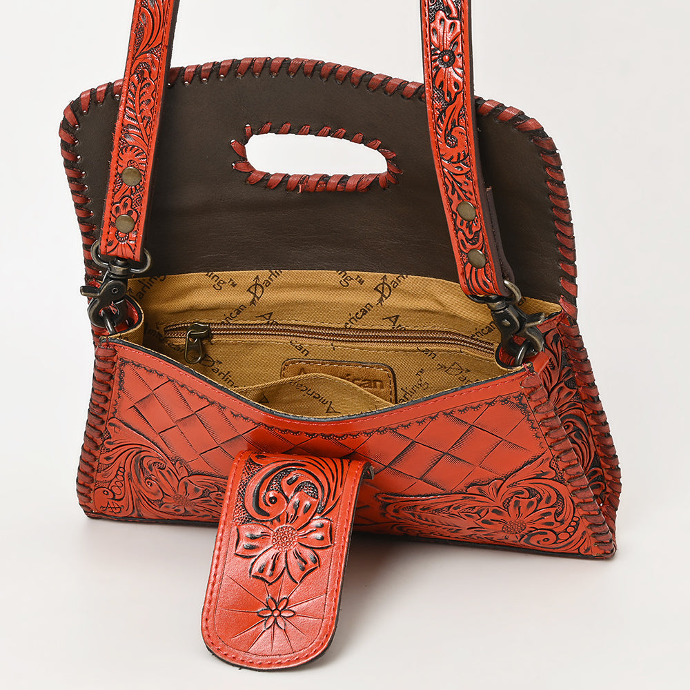 American Darling Hand Tooled Floral Leather Wallet Bag Clutch & Crossbody Handbag