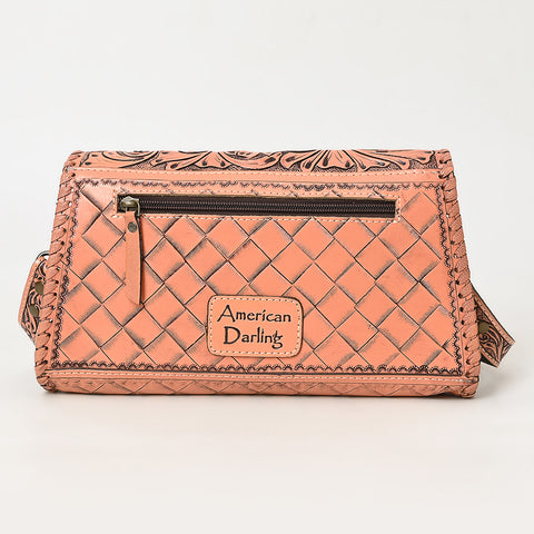 American Darling Hand Tooled Floral Leather Wallet Bag Clutch & Crossbody Handbag