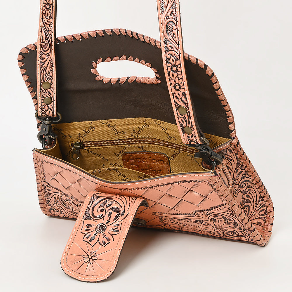 American Darling Hand Tooled Floral Leather Wallet Bag Clutch & Crossbody Handbag