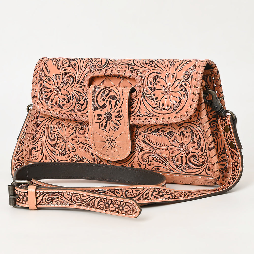American Darling Hand Tooled Floral Leather Wallet Bag Clutch & Crossbody Handbag