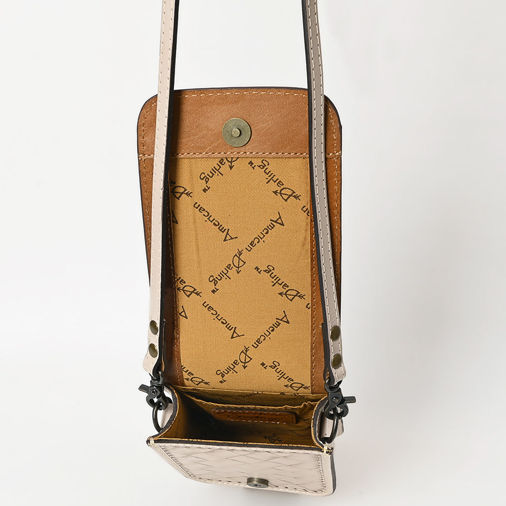 American Darling Hand Tooled Floral Leather Cell Phone Bag Western Crossbody